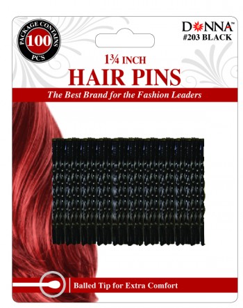 100 HAIR PINS 1.75 BLK T203"