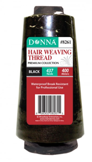 TITAN  HAIR WEAVING THREAD 400M BLACK Doz T8261