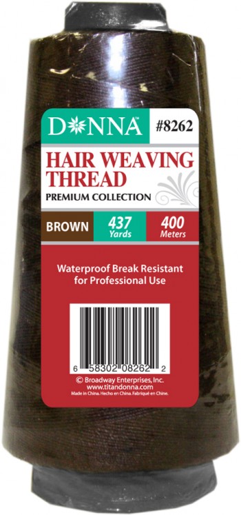 TITAN  HAIR WEAVING THREAD 400M BROWN Doz T8262