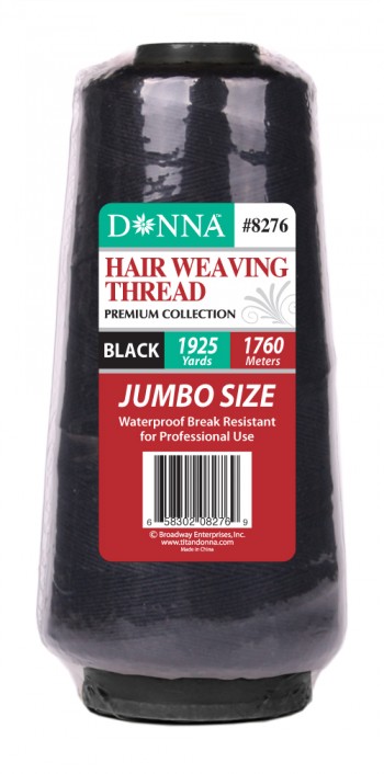 TITAN  HAIR WEAVING THREAD JUMBO BLACK 6pce  T8276
