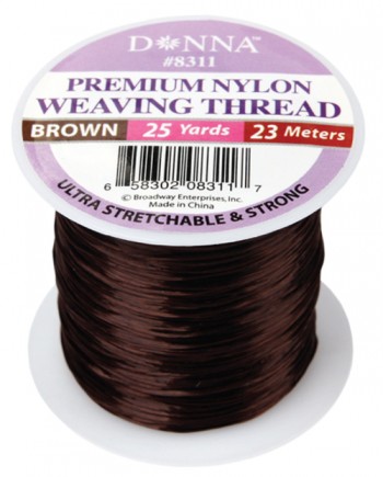 TITAN  PREM ELASTIC NYLON WVG THREAD 25YD BRN  T8311