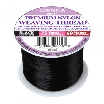 TITAN  PREM ELASTIC NYLON WVG THREAD 75YD BLK  T8316